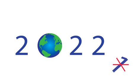 2021 changing to 2022 on the globeのイラスト素材