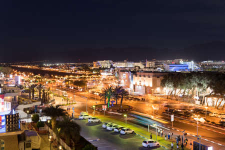 eilat israel city by nightのeditorial素材