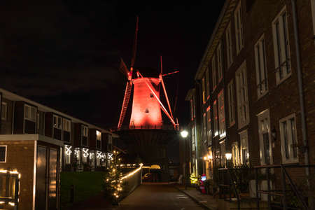 windmill in holland in the place Hellevoetsluisの写真素材