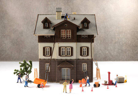 young couple moving to there new house that is renovatedの写真素材