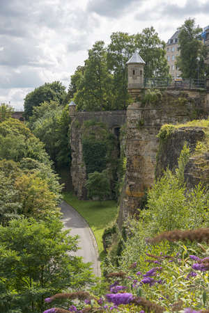 old ruines in luxembourgの写真素材