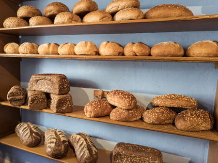 bread and different types of bakery products