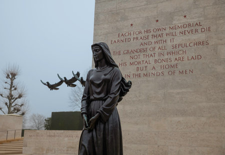 Dutch american cemetery and memorial in Margraten,hollandのeditorial素材