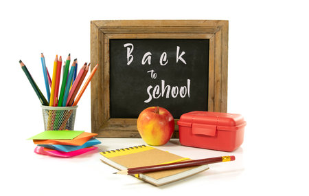 back to school isolated on white backgroundの写真素材