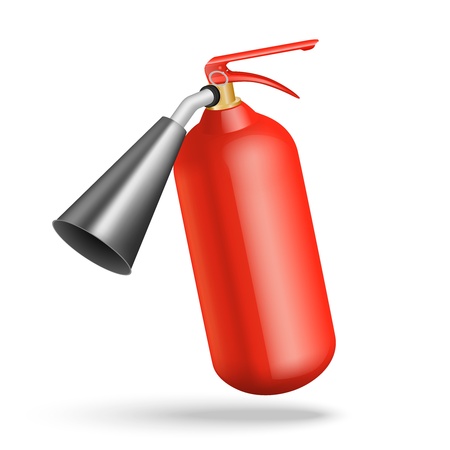 illustration of red fire extinguisher isolated on white のイラスト素材