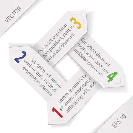  paper arrows infographics template のイラスト素材