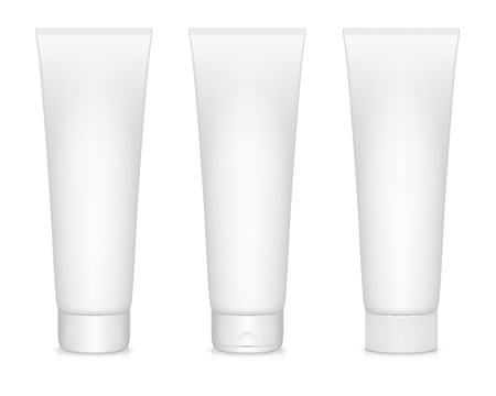  illustration of blanc cream tubes isolated on white  のイラスト素材