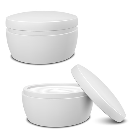 Realistic White Cosmetic Cream Container  Vector illustration EPS10 のイラスト素材
