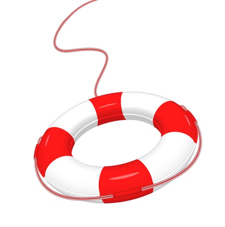 Vector illustration of white red Lifebuoy isolated on white   EPS10 のイラスト素材