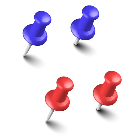 Realistic Vector Pushpins Isolated On White Background  EPS10 のイラスト素材