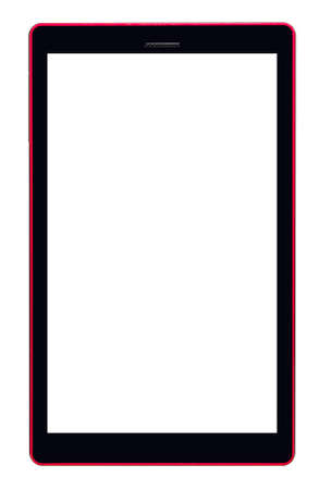 Red tablet computer mockups with blank screens. Responsive screens to display your mobile web site designの写真素材