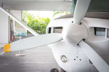 Small jet and propellerの写真素材