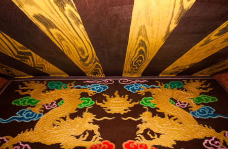 Gold Dragon Chinese painting styleのeditorial素材