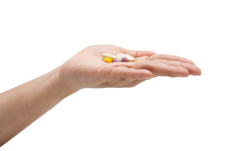 hand of a woman holding a pillの写真素材
