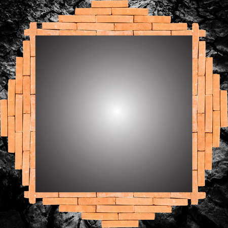 Pattern of frame brick wallの写真素材