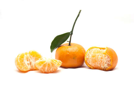 Ripe orange isolated on white backgroundの写真素材