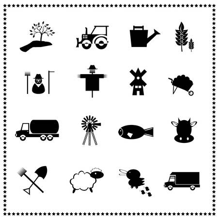 Agriculture and farming icons set, Vector illustrationのイラスト素材
