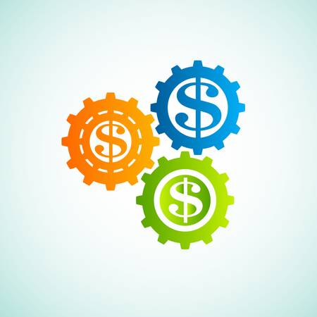 Gears with dollarのイラスト素材