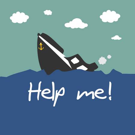 Boat capsizedのイラスト素材