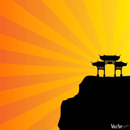 chinese archwayのイラスト素材