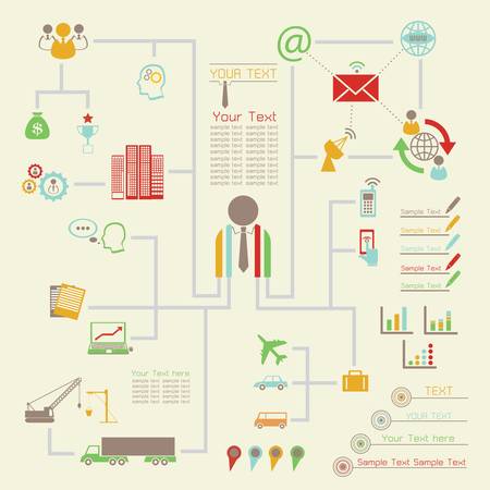 Businessman Infographics, Set Of vector infographics and Information Graphics iconのイラスト素材