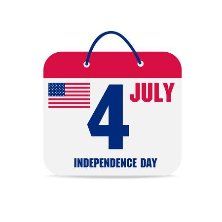 july 4 calendar, independence day american calendar design のイラスト素材