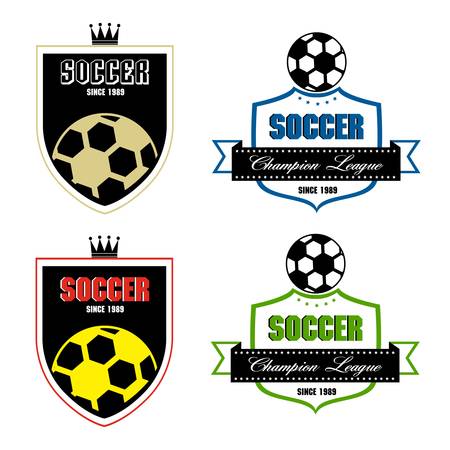 Soccer badge, Soccer labels, Soccer emblemsのイラスト素材