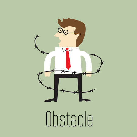 Obstacle, Businessmen were wrapped with barbed wireのイラスト素材