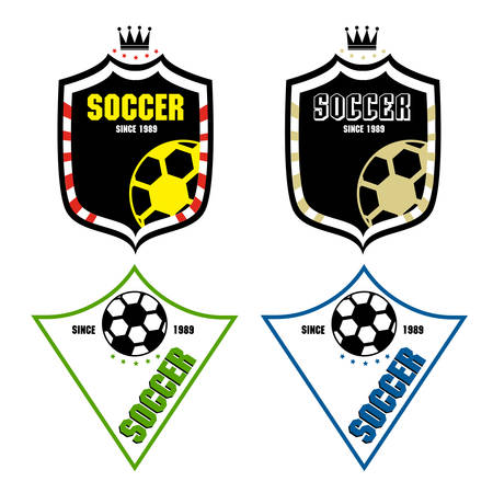 Soccer badge, Soccer labels, Soccer emblemsのイラスト素材