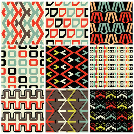 Retro different vector seamless patternsのイラスト素材