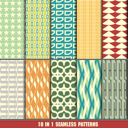 collection of retro seamless patterns for making wallpapersのイラスト素材