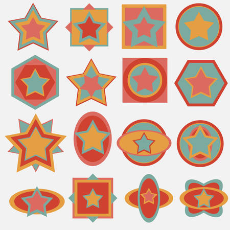 Star label retro backgroundのイラスト素材