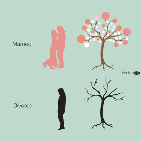 Married and Divorceのイラスト素材