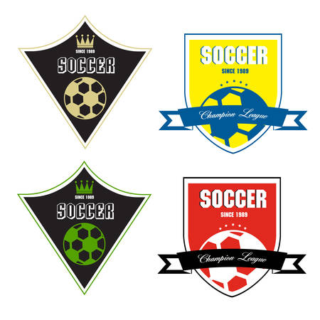Soccer badge, Soccer labels, Soccer emblemsのイラスト素材