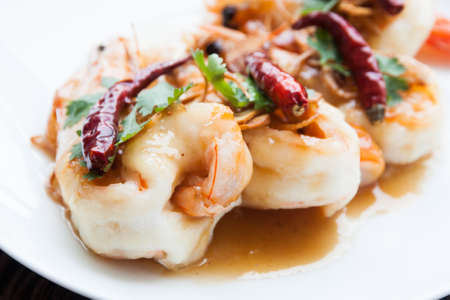 Deep Fried Shrimp with Tamarind Sauce. Thai foodの写真素材
