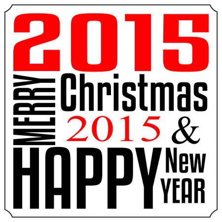 Merry christmas and Happy new year 2015. Typography christmas cardのイラスト素材