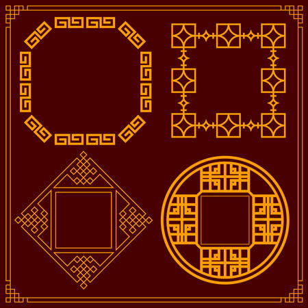 Chinese decorative frameのイラスト素材
