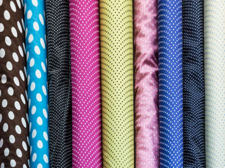 Colorful fabric rollsの写真素材