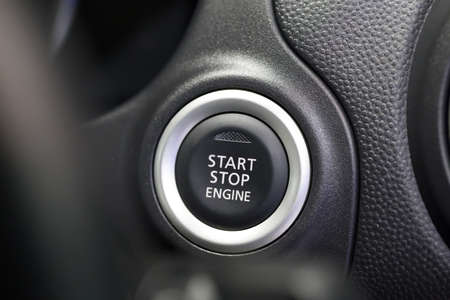 start stop engine buttons in carの写真素材
