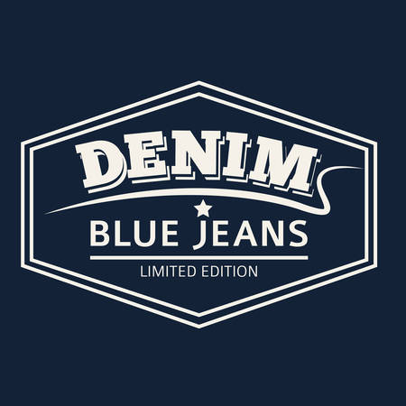 Denim blue jeans typography, t-shirt graphicsのイラスト素材