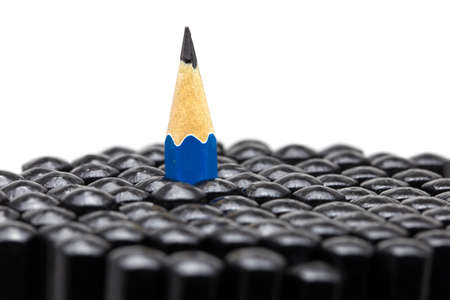 One pencil among many pencilの写真素材