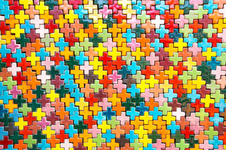 Colorful brick wall backgroundの写真素材