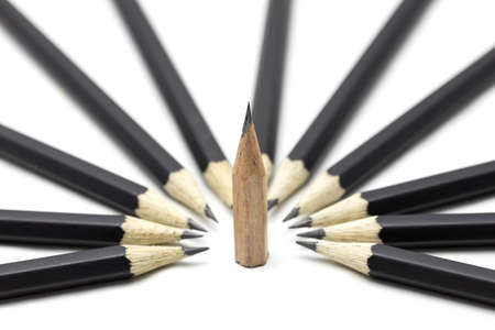 One pencil among many pencilの写真素材