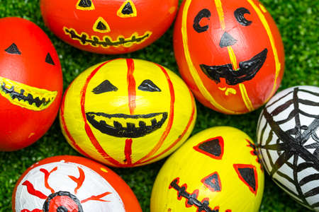 Crazy eggs monsters for halloween festiveの写真素材