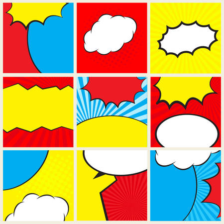 Comic speech bubbles blank templateのイラスト素材