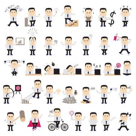 Businessman in various posesのイラスト素材