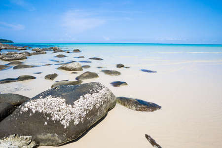 Beach and tropical sea at Koh kood island, Trat province, Thailandの写真素材