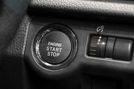 start stop engine buttons in carの写真素材