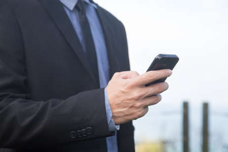 Businessman using mobile smartphoneの写真素材