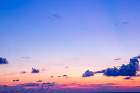 Fiery orange sunset sky. Beautiful sky.の写真素材